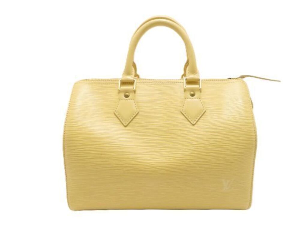 LOUIS VUITTON Speedy Bag Epi Vanilla Handbag Leather